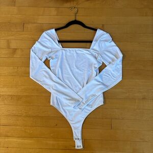 Hollister Women’s White Long Sleeve Bodysuit